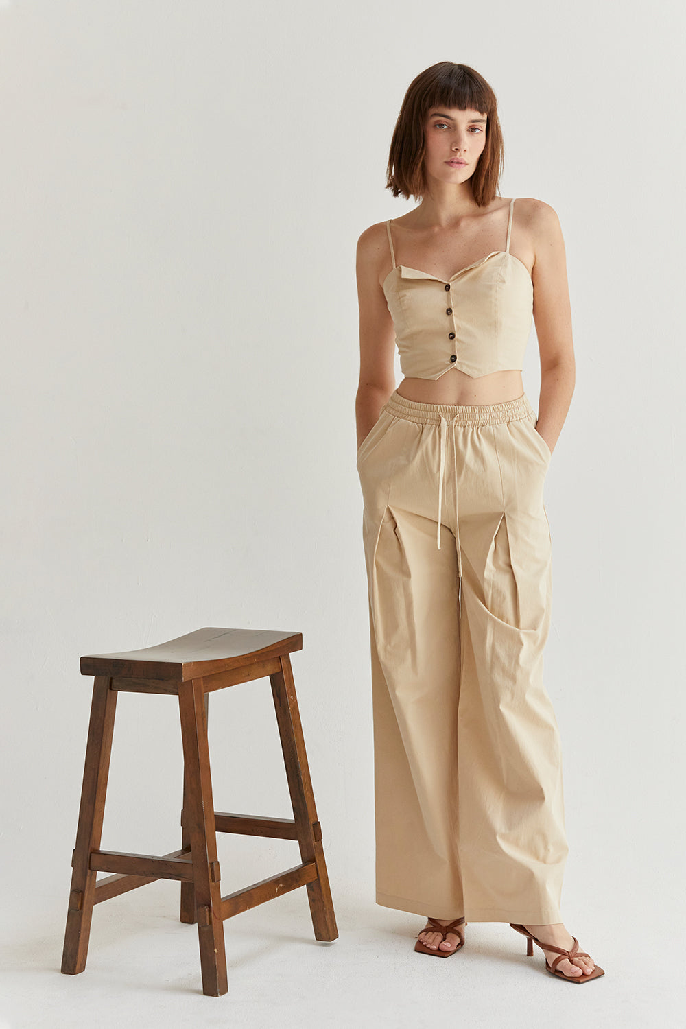 Carol Cotton Wide Leg Pants