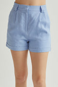 Cora Cuffed Linen Shorts