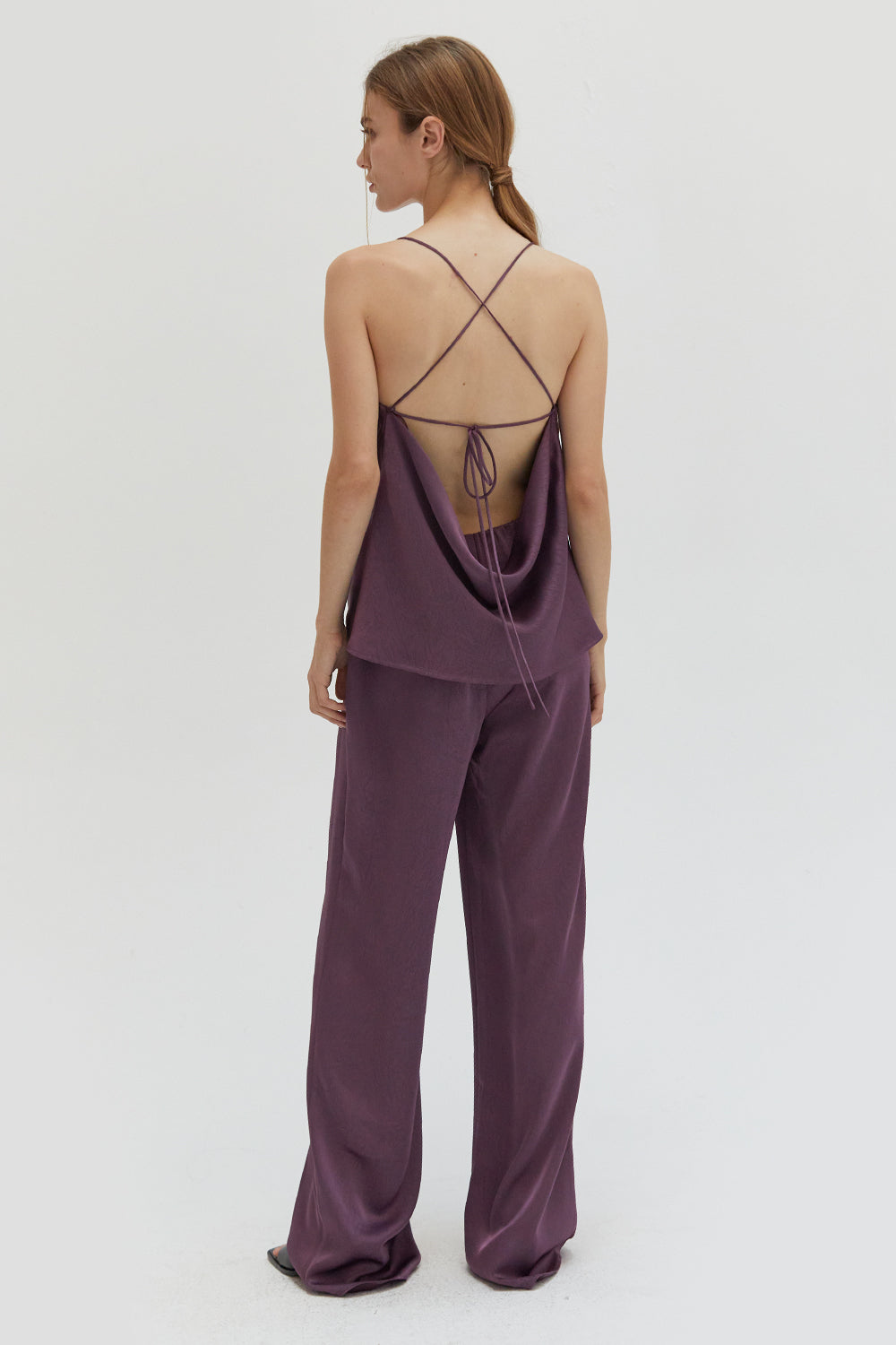 Textured Satin Pants