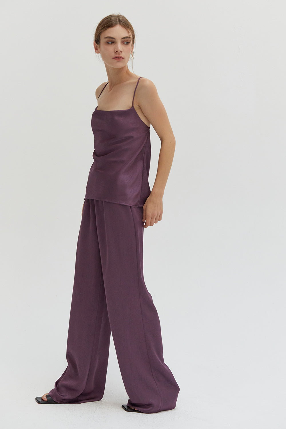 Textured Satin Pants