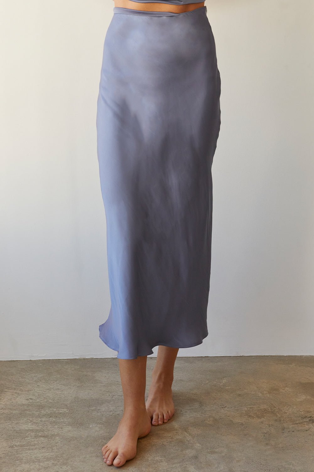Clover Satin Midi Skirt