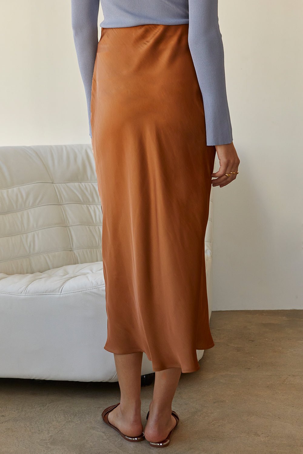 Clover Satin Midi Skirt