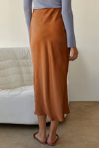Clover Satin Midi Skirt