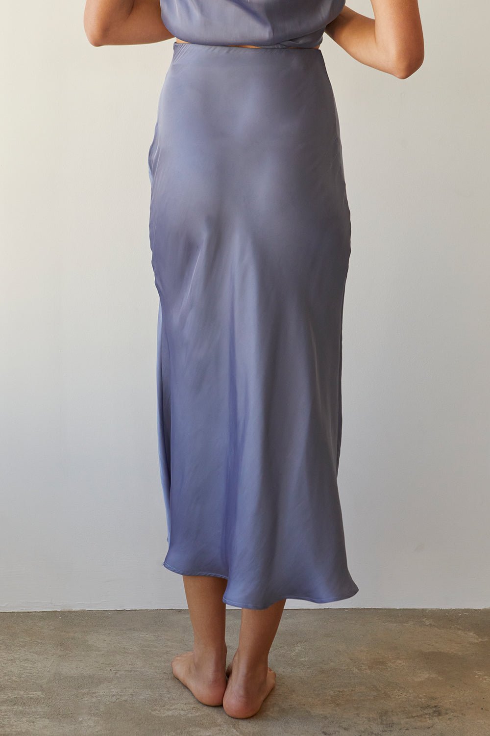 Clover Satin Midi Skirt