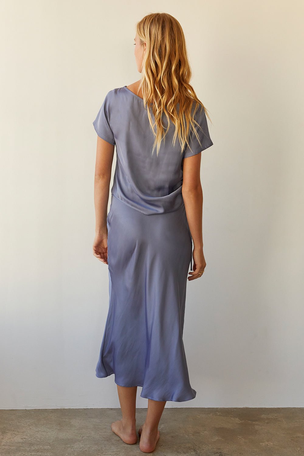Clover Satin Midi Skirt