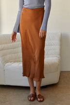 Clover Satin Midi Skirt