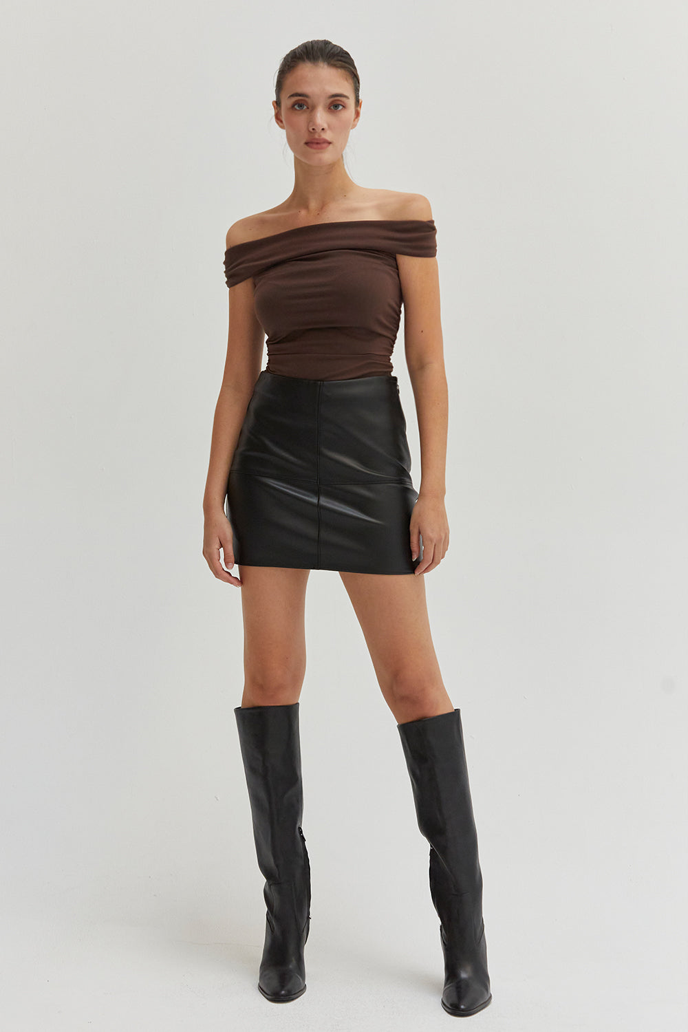 Elon Vegan Leather Mini Skirt