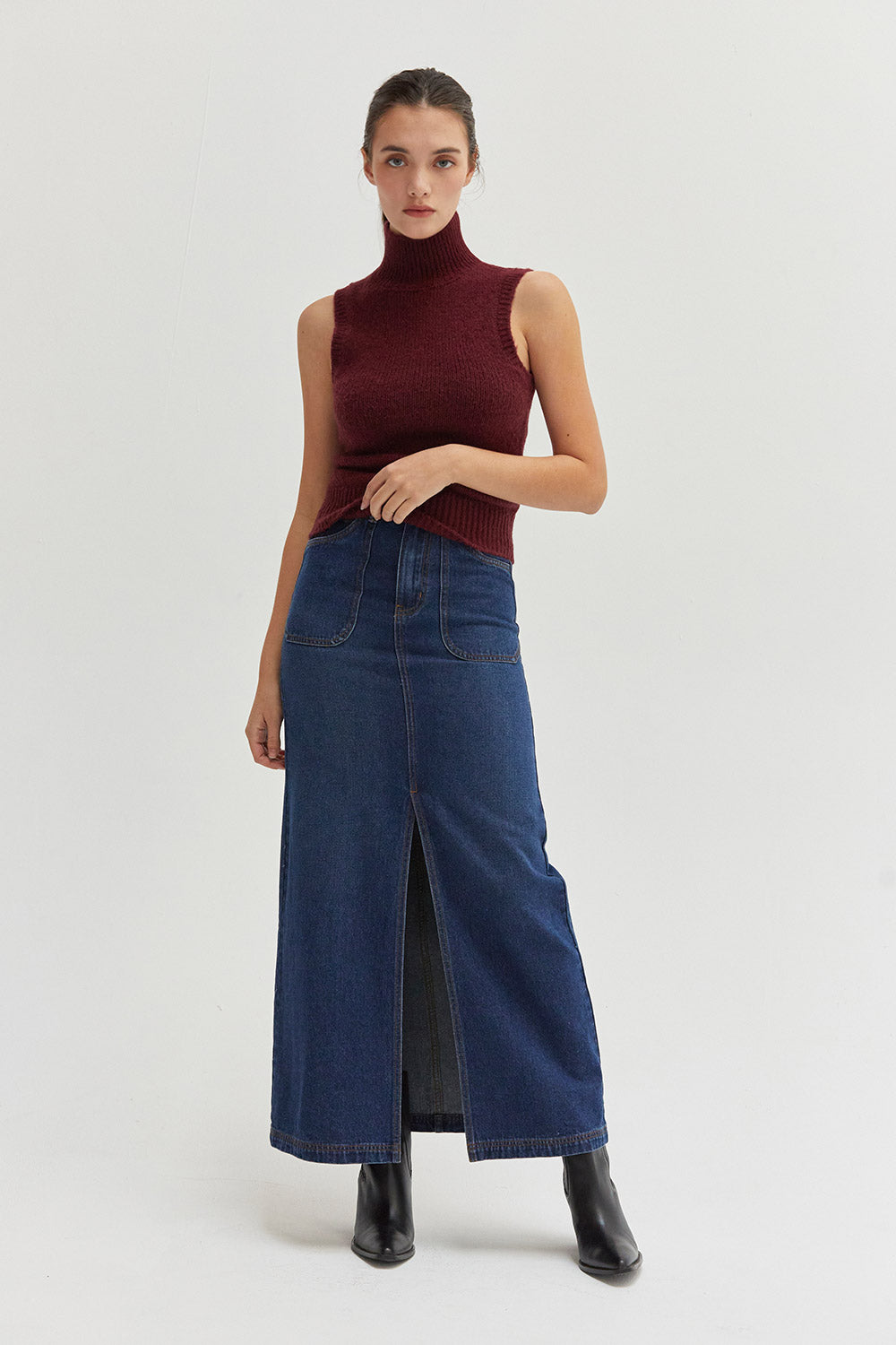 Esther Denim Maxi Skirt