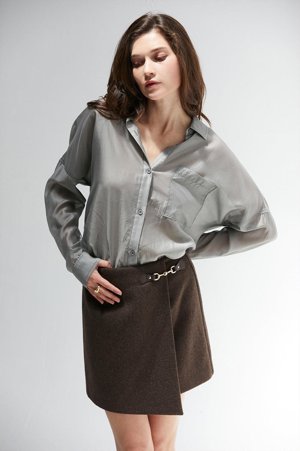 Jamey Wool Blend Mini Skirt