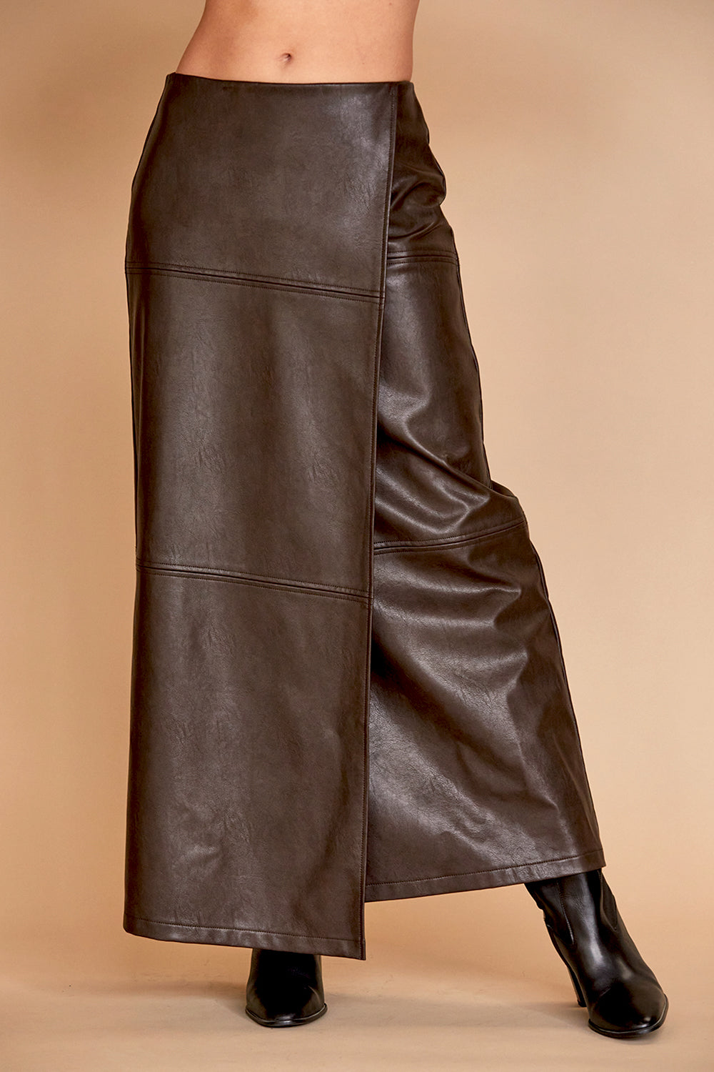Alexandra Vegan Leather Wrap Skirt