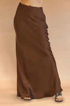 Iris Crushed Satin Maxi Skirt