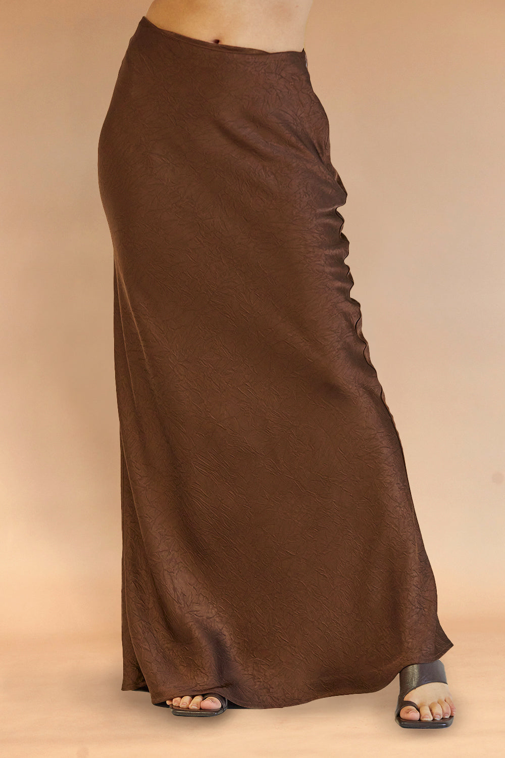 Iris Crushed Satin Maxi Skirt