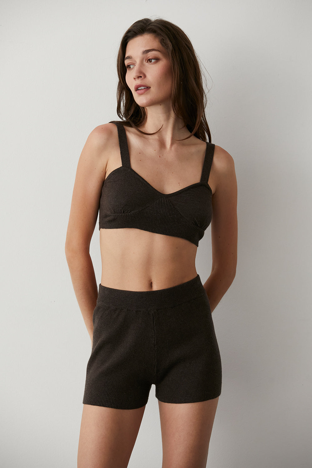 Mylie Ribbed Knit Shorts Set