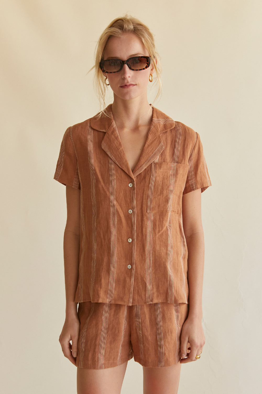 Sharise Striped Linen Set