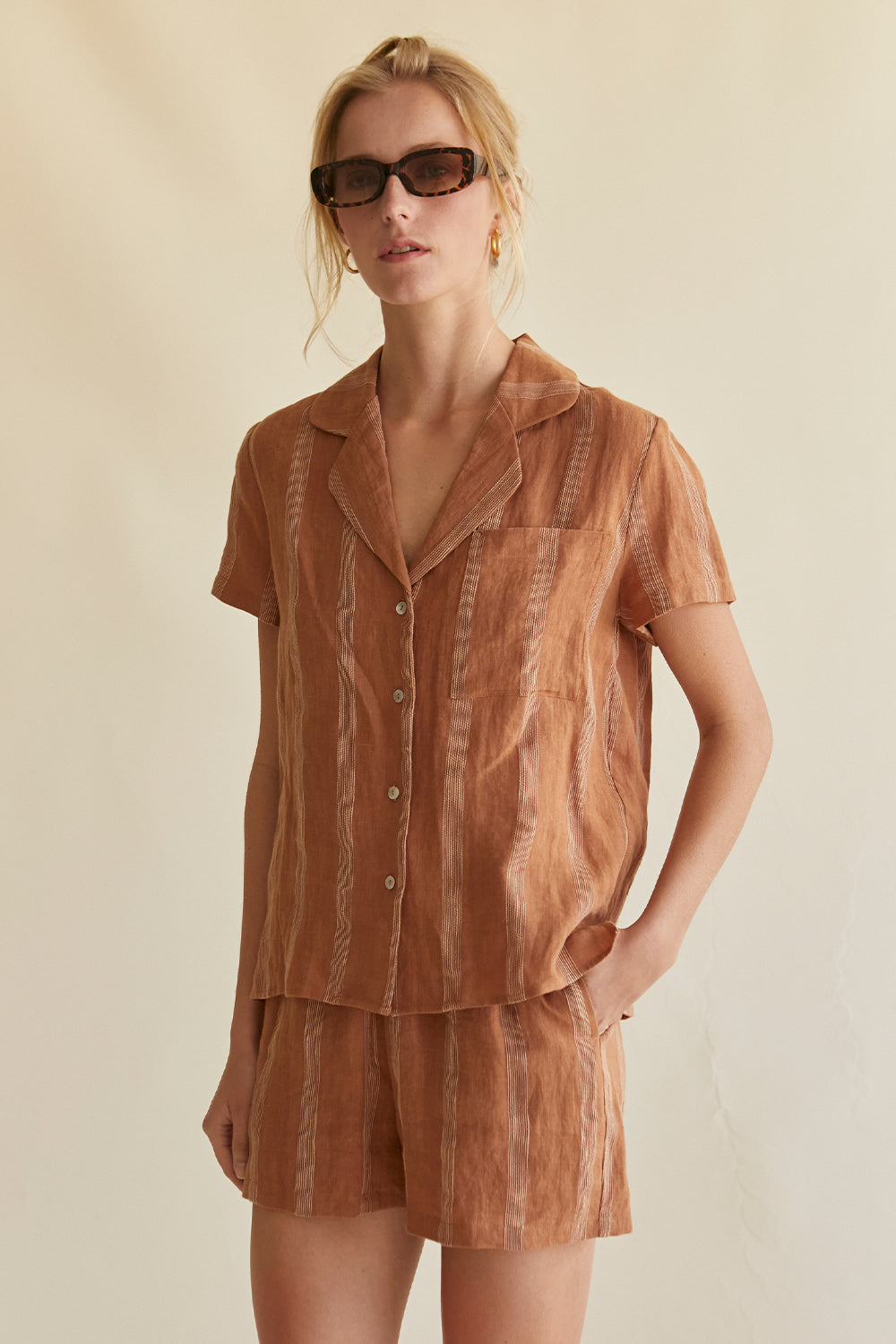 Sharise Striped Linen Set