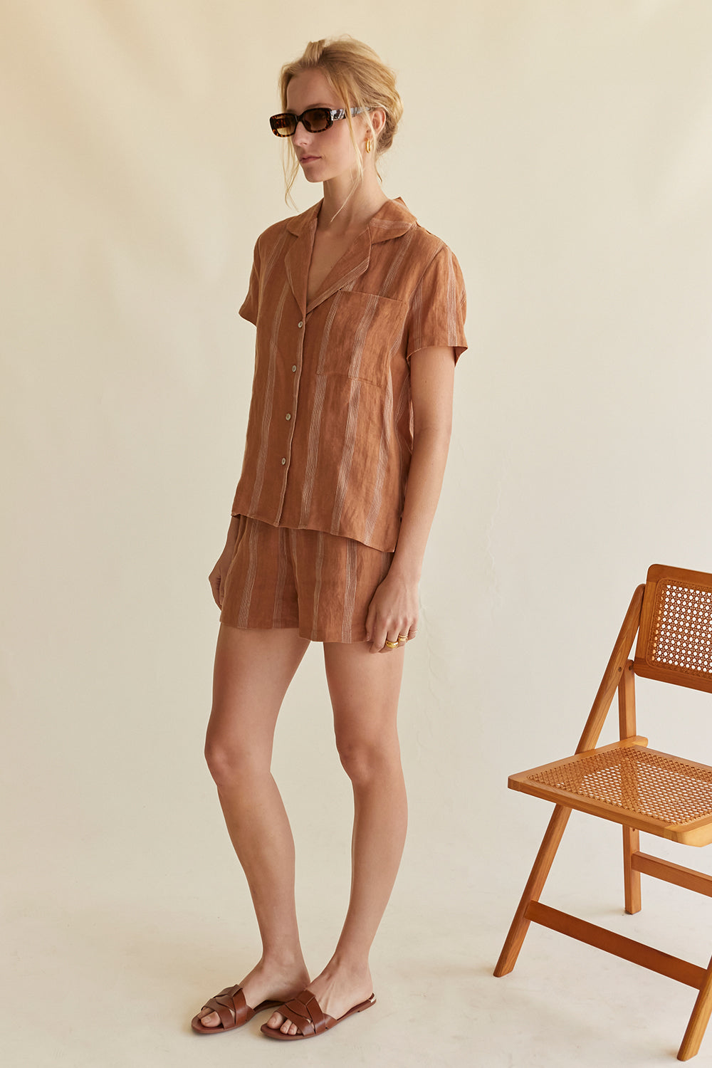Sharise Striped Linen Set