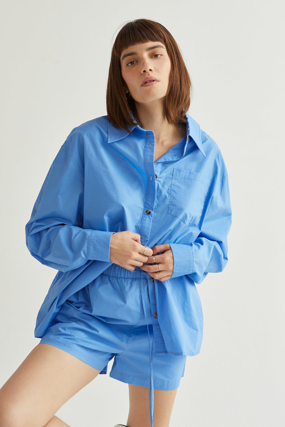 Kaia Cotton Oversized Shirt Set