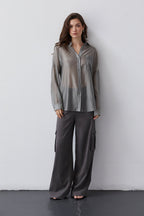 Lillian Sheer Button Up Shirt