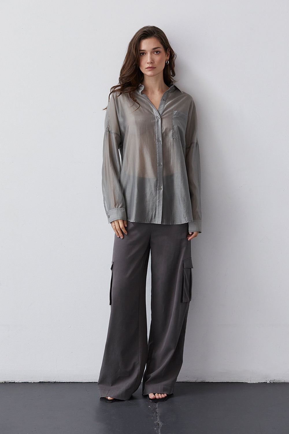 Lillian Sheer Button Up Shirt