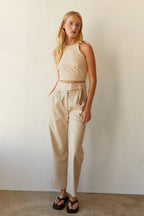 Laci Vegan Leather Crop Top