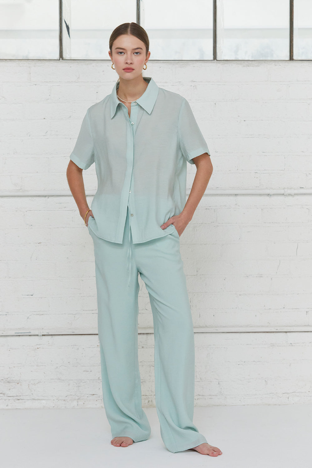 Ember Sheer Button Up Shirt