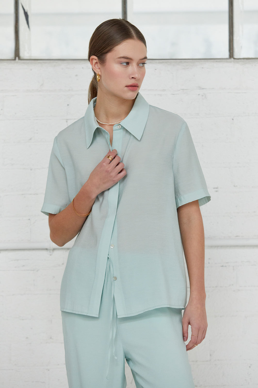 Ember Sheer Button Up Shirt