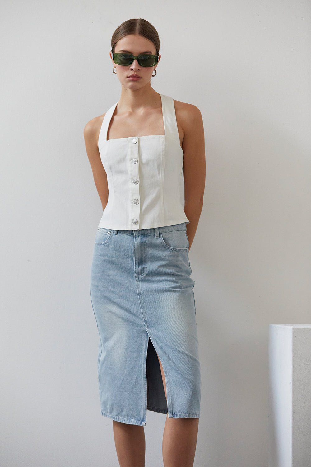 Candice Denim Halter Top