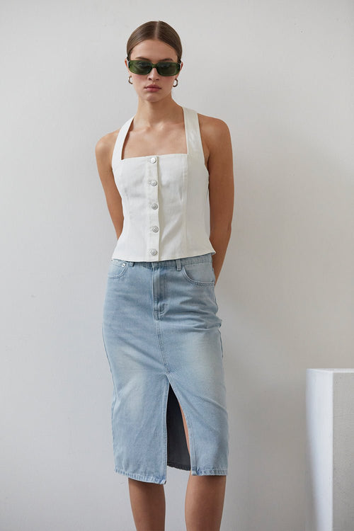 Candice Denim Halter Top