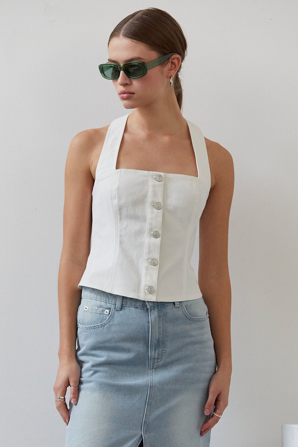 Candice Denim Halter Top