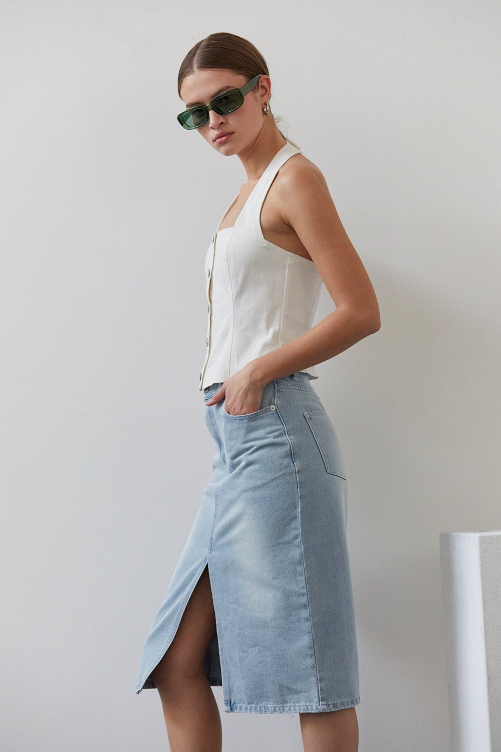 Candice Denim Halter Top