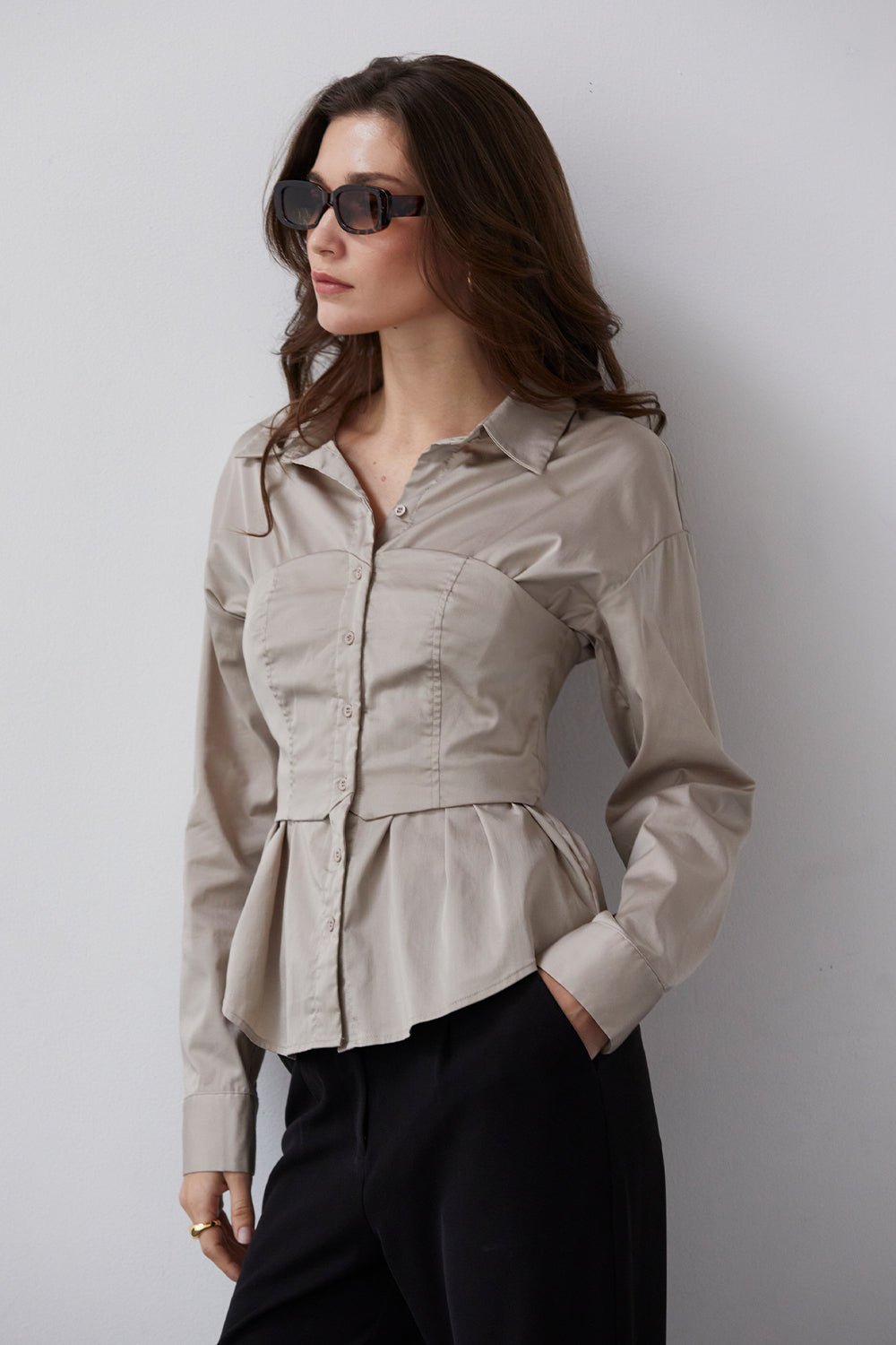 Bailey Corset Button Up Shirt