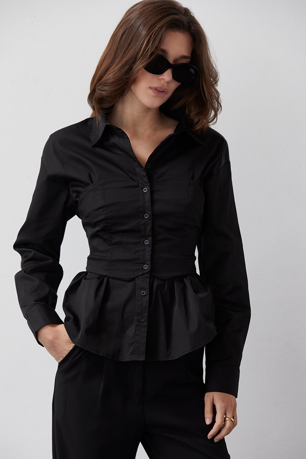 Bailey Corset Button Up Shirt
