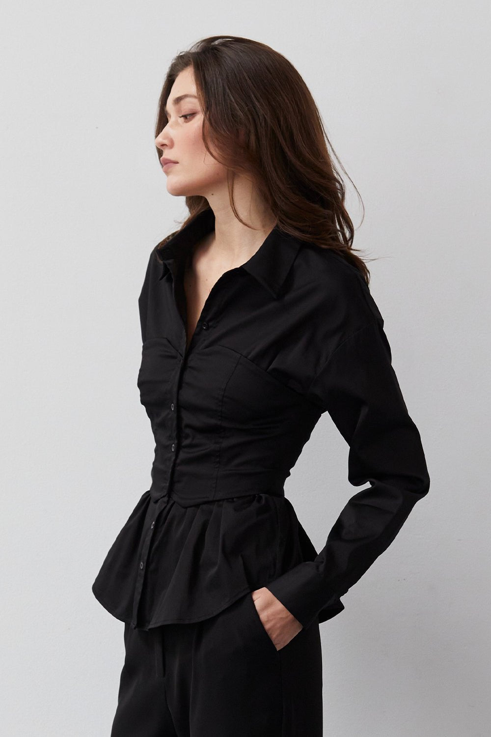 Bailey Corset Button Up Shirt