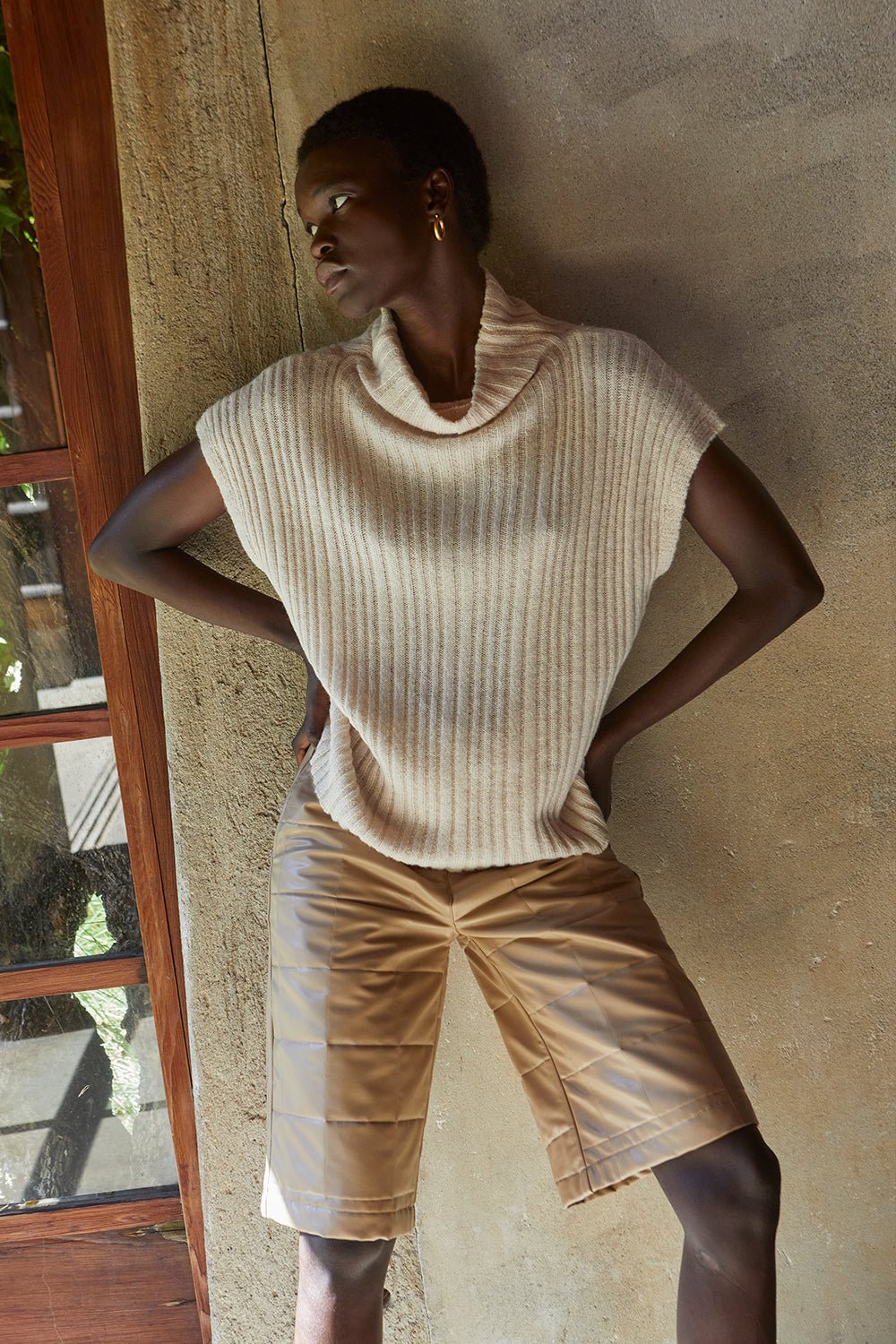 Amanda Vegan Leather Bermuda Shorts
