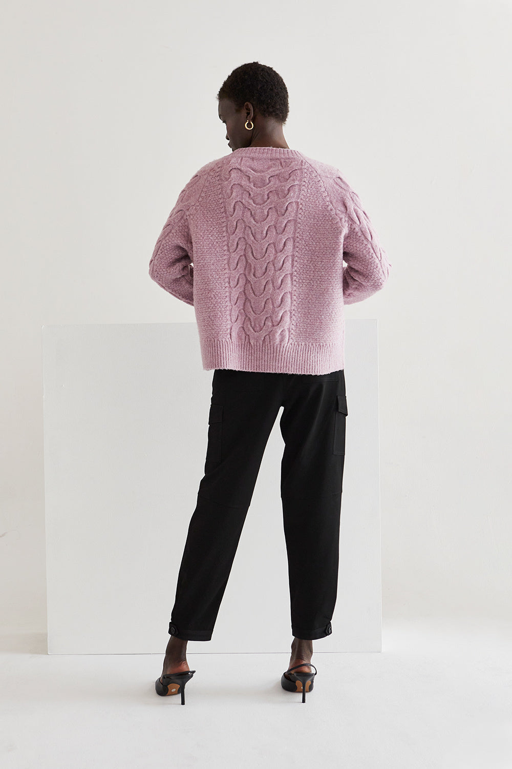 Cable Knit Sweater - Lavender