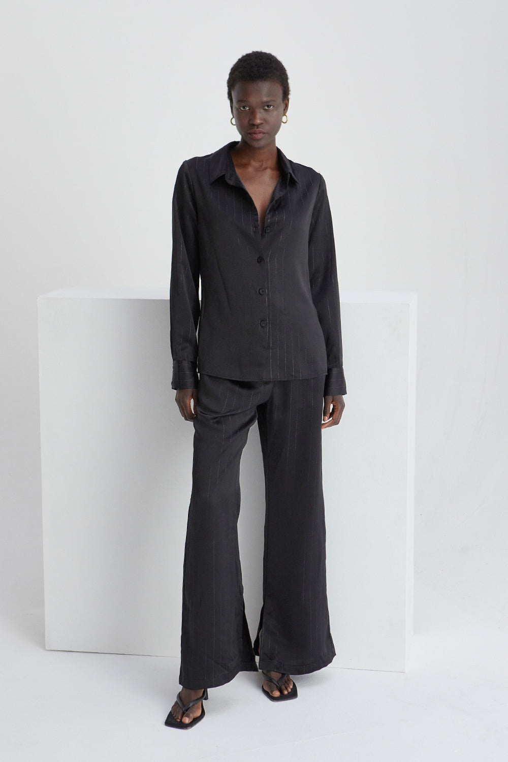 Maurice Satin Pinstripe Shirt