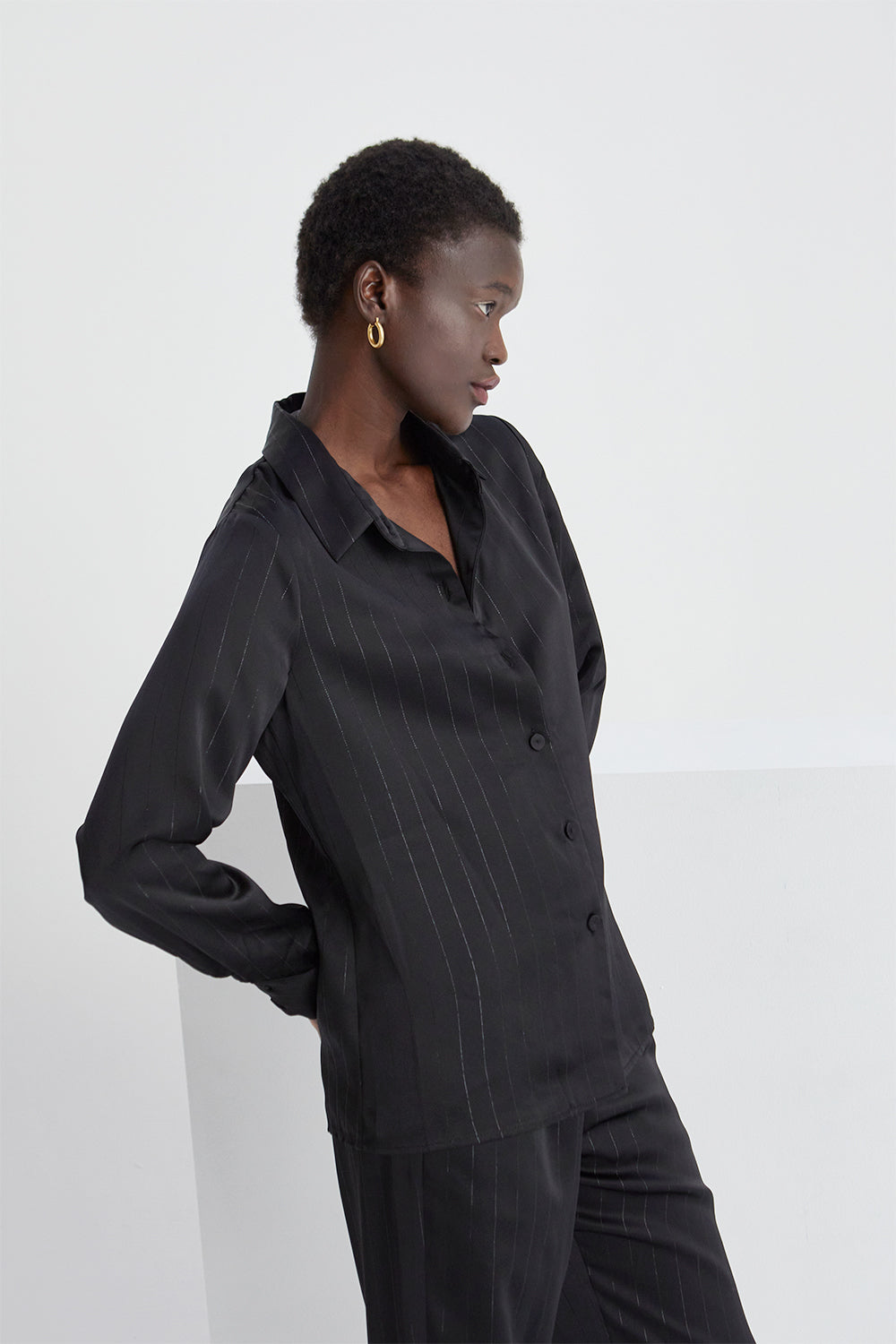 Maurice Satin Pinstripe Shirt