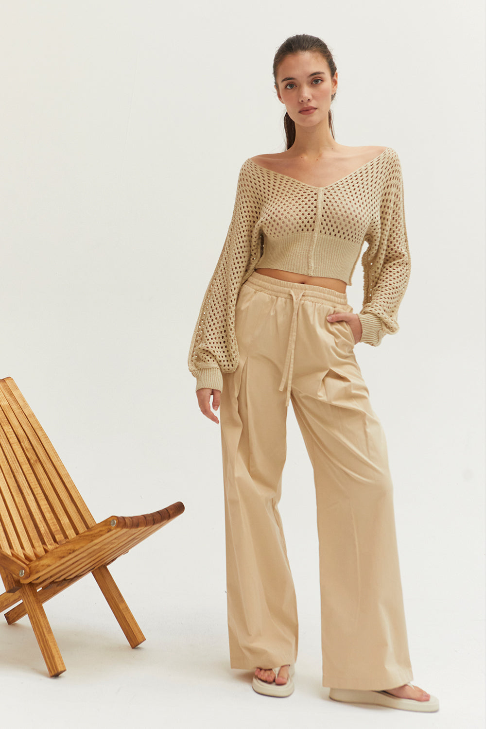 Carol Cotton Wide Leg Pants