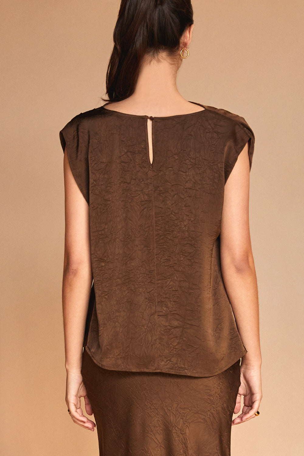 Claire Cowl Neck Crushed Satin Top