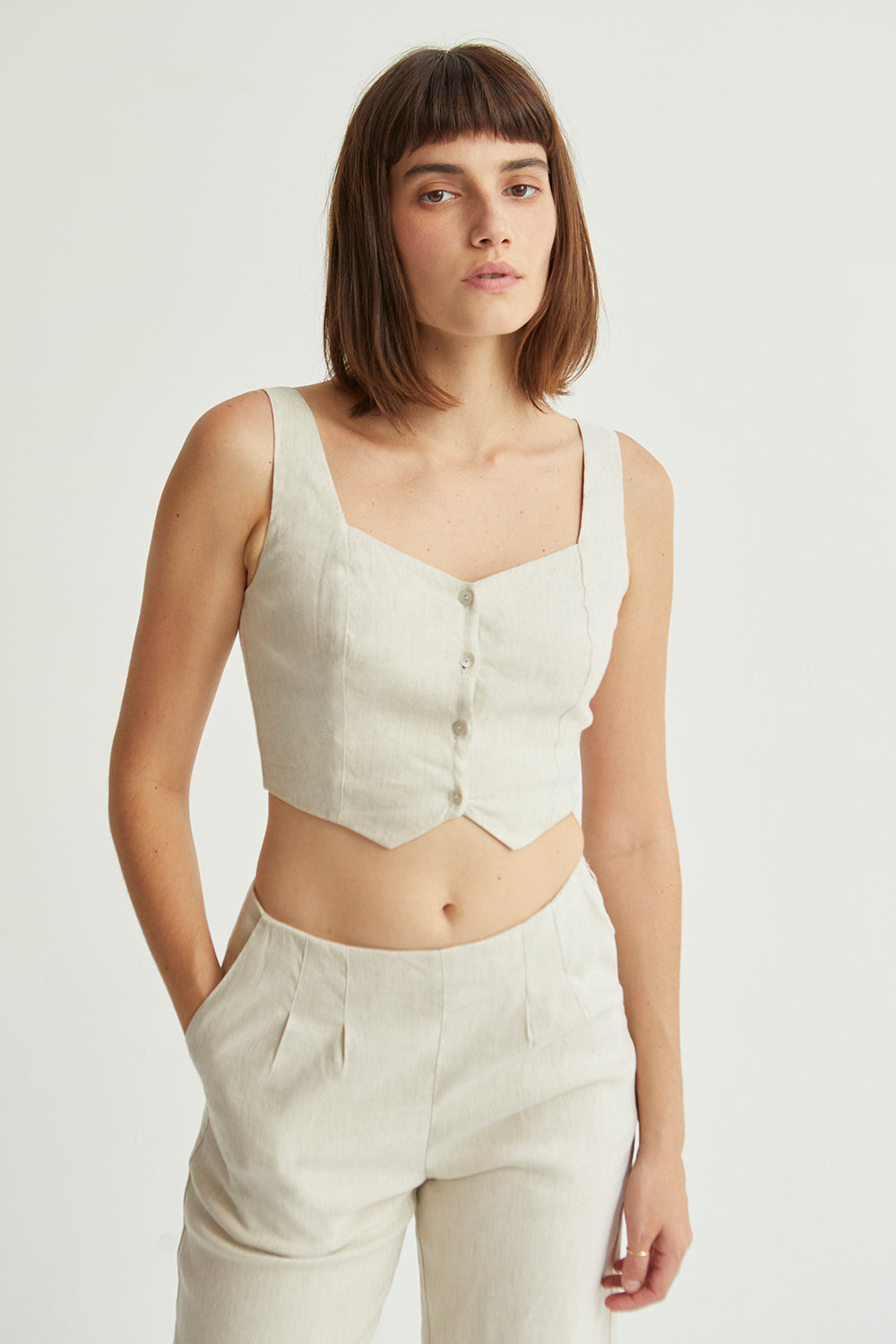 Jazz Linen Vest Top