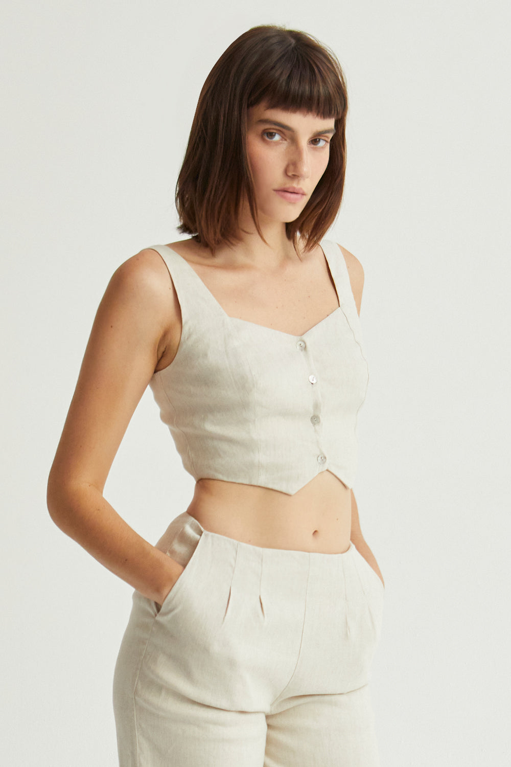 Jazz Linen Vest Top