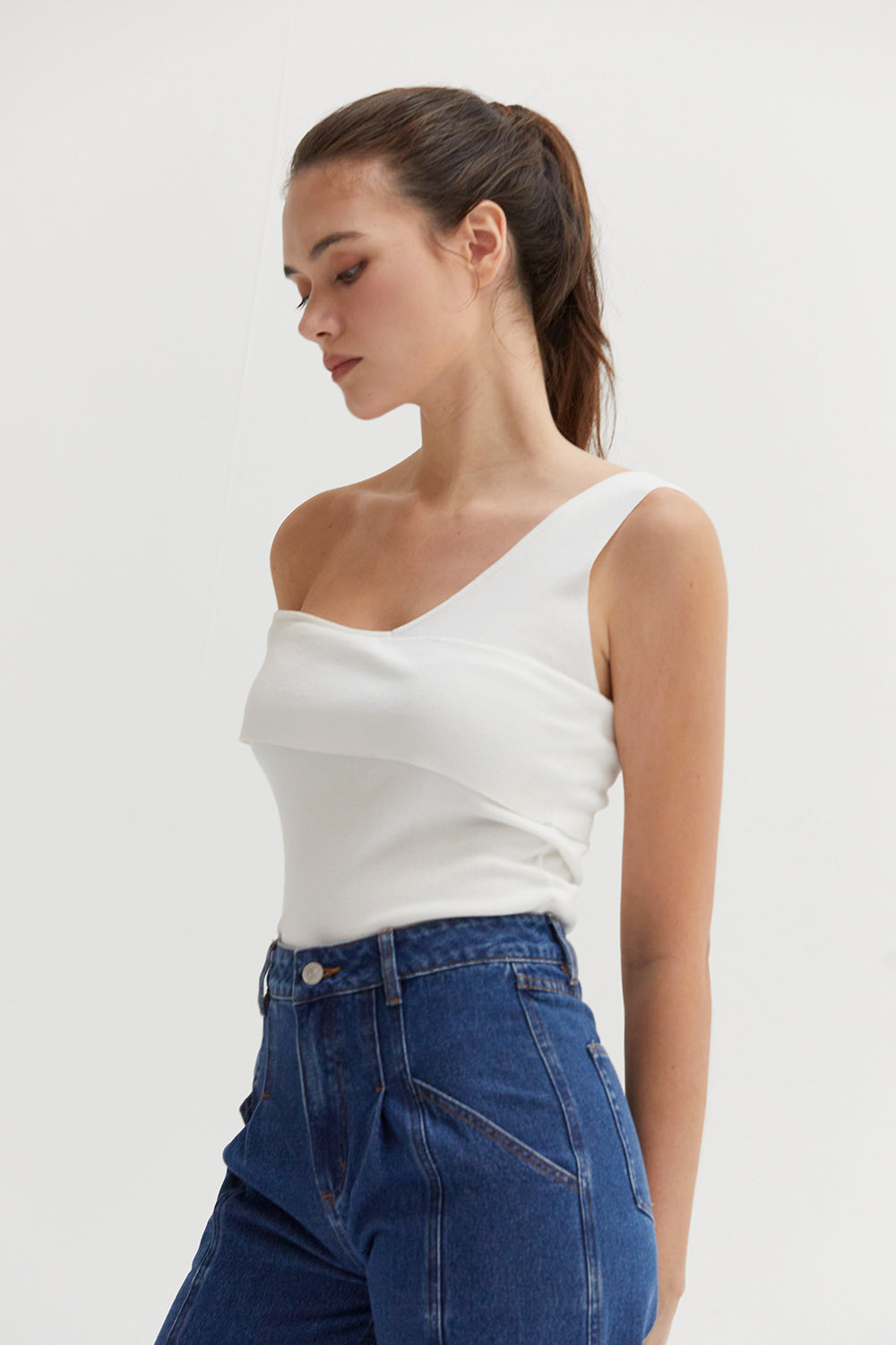Micah One Shoulder Knit Top