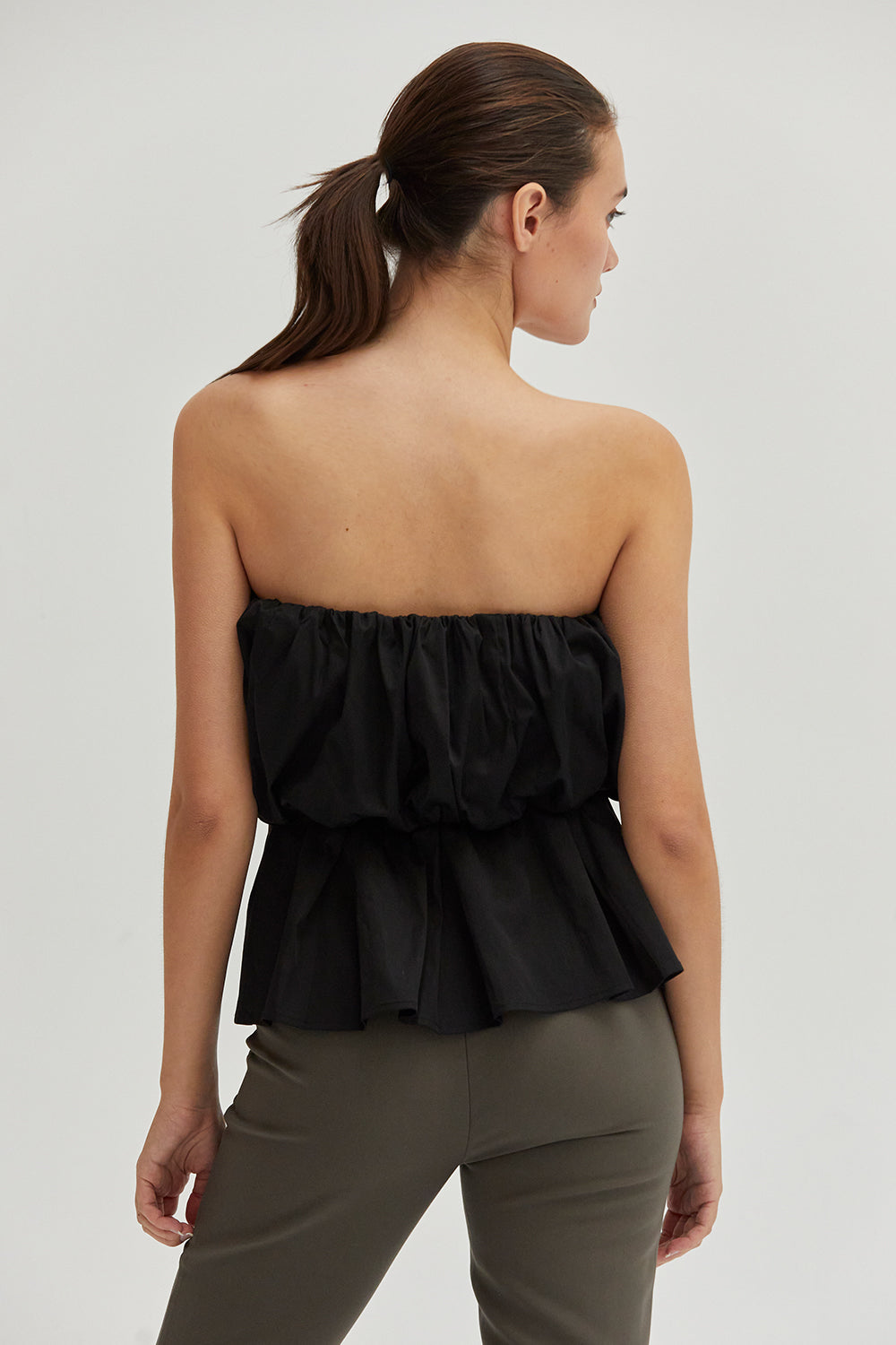 Arianna Balloon Peplum Tube Top