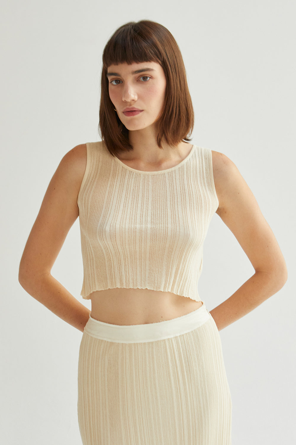 Sawyer Pleated Knit Tank Top