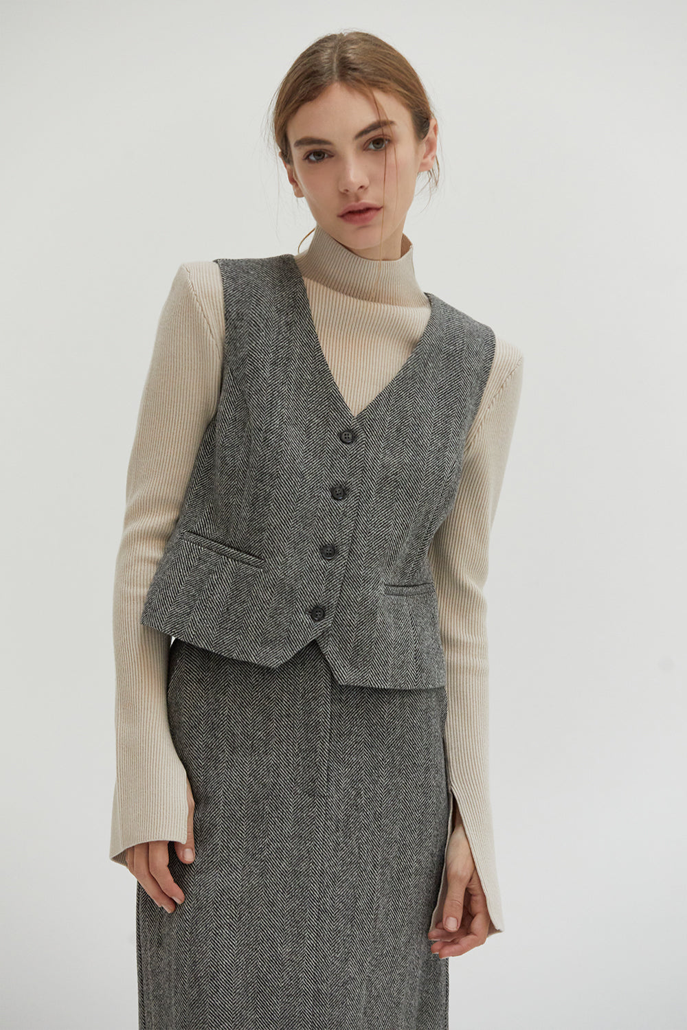 Bailey Brushed Herringbone Vest