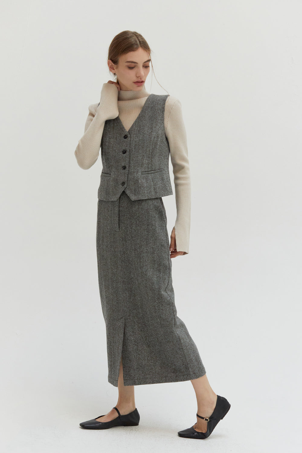 Bailey Brushed Herringbone Vest