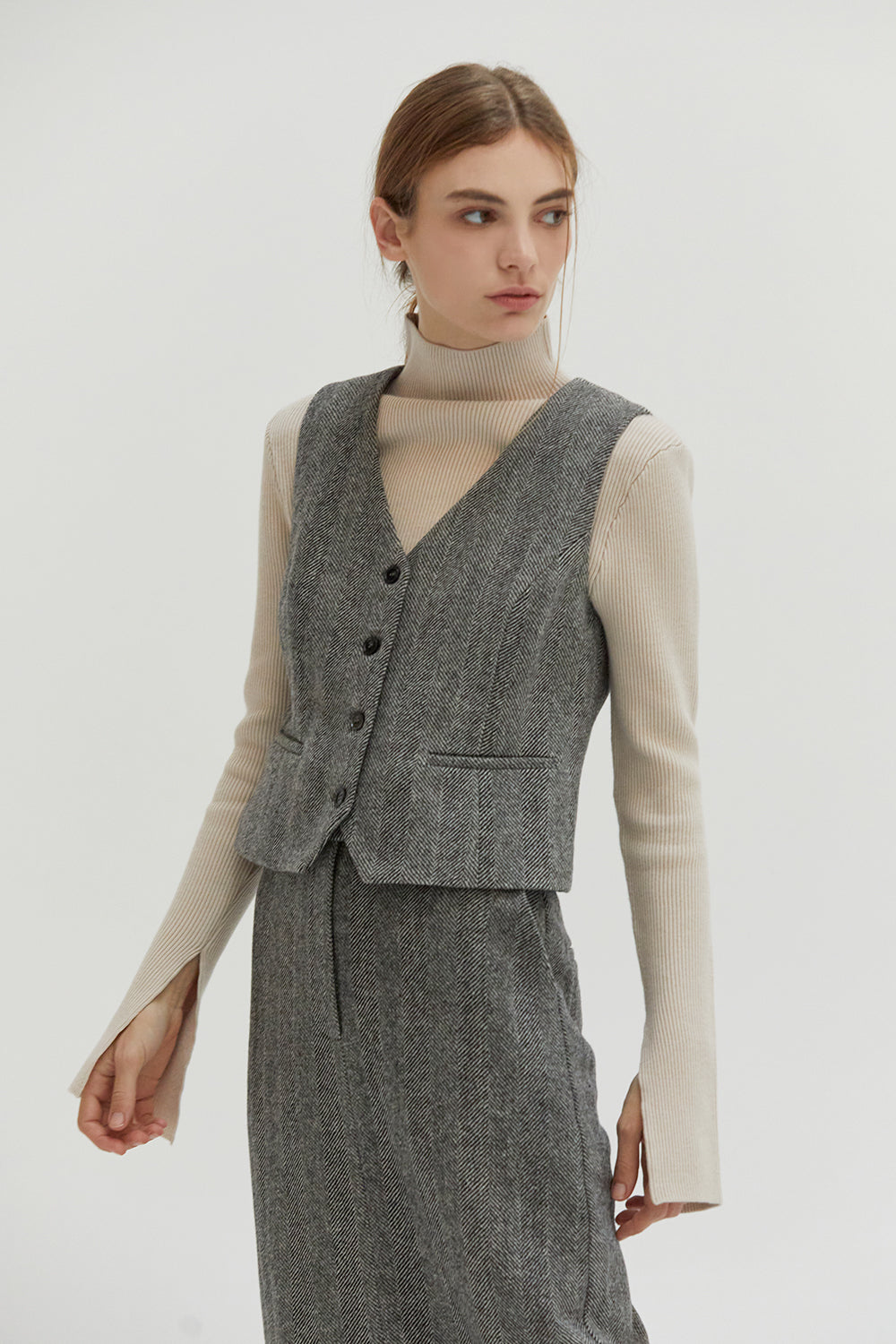 Bailey Brushed Herringbone Vest
