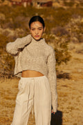 Lena Mock Neck Cropped Sweater