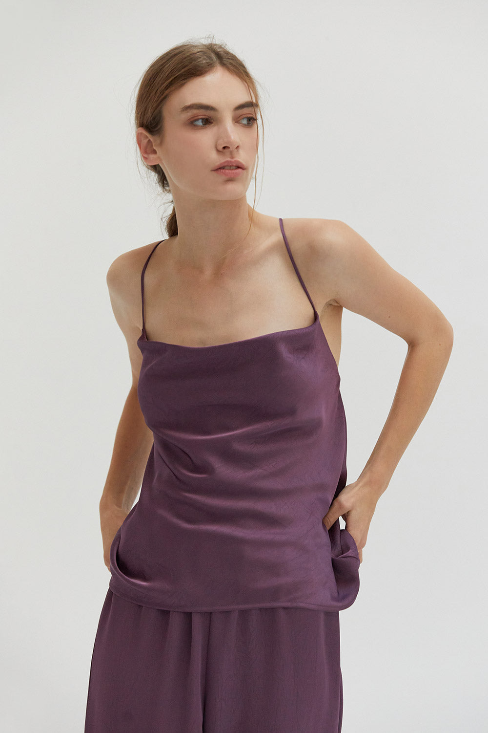 Emberly Textured Satin Top