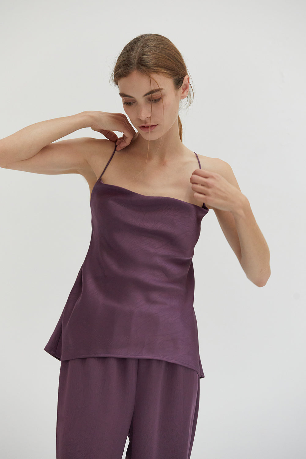 Emberly Textured Satin Top